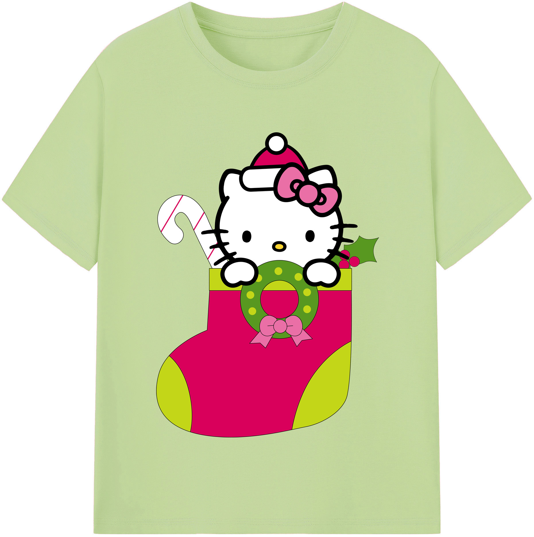 （画像用） Hello Kitty ハローキティ 綿100％半袖Tシャツ（フロントプリント）